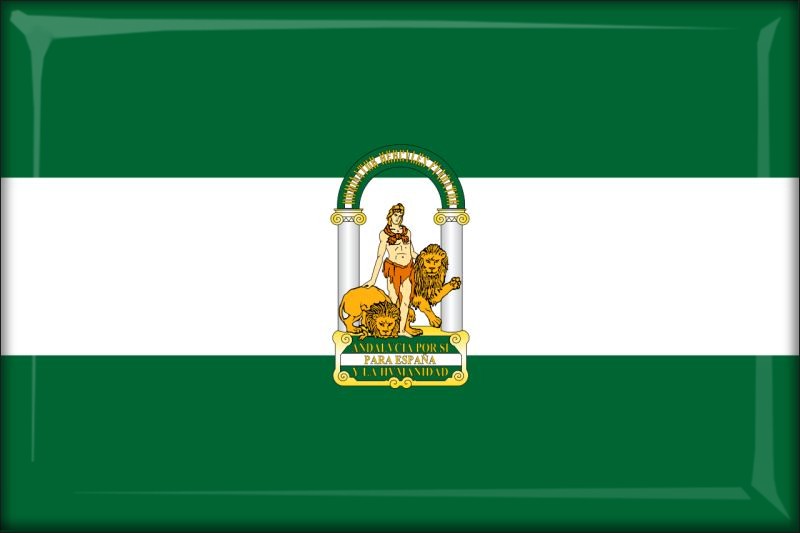Hiszpania - Andaluzja – Flaga – Magnes żywiczny
