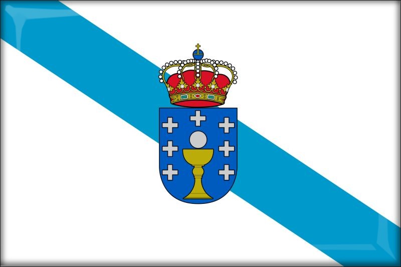 Hiszpania - Galicja – Flaga – Magnes żywiczny