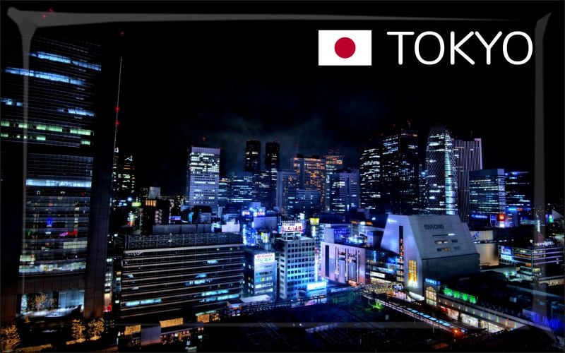 Japonia - Tokio nocą – Magnes żywiczny
