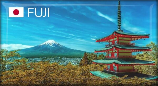 Japonia - góra Fudżi - pagoda Chureito – Magnes żywiczny