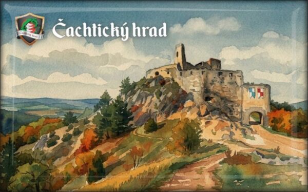 Zamek Čachtice – akwarela I. – Magnes żywiczny