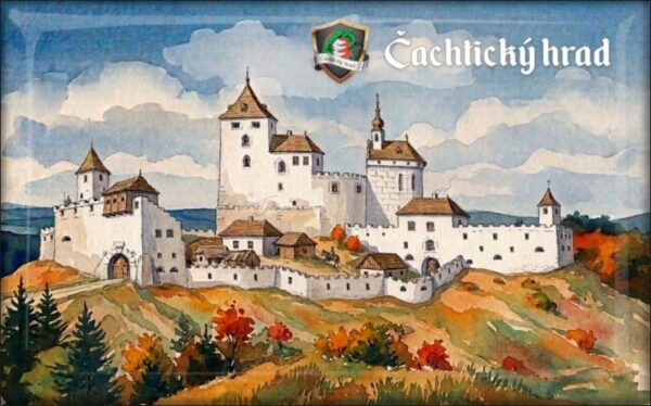 Zamek Čachtice – akwarela II. – Magnes żywiczny