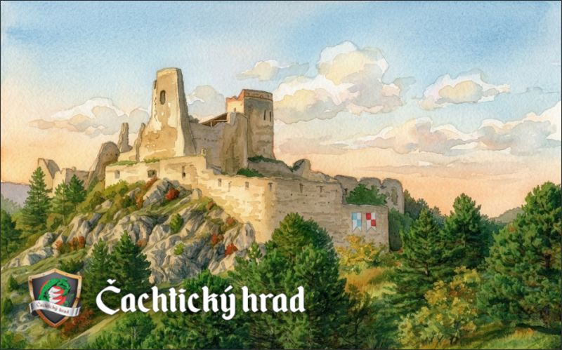 Zamek Čachtice – akwarela IV. – Magnes żywiczny - obrazek 2