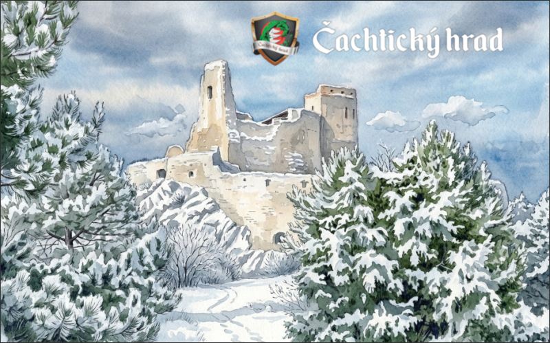 Zamek Čachtice – akwarela V. – Magnes żywiczny - obrazek 2