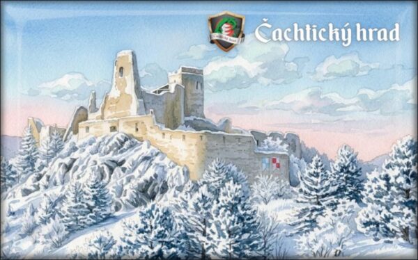 Zamek Čachtice – akwarela VI. – Magnes żywiczny