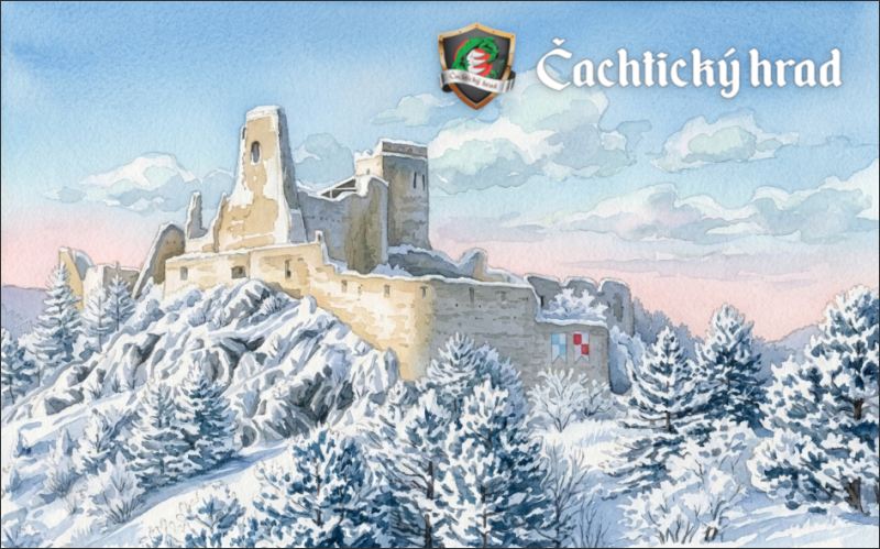 Zamek Čachtice – akwarela VI. – Magnes żywiczny - obrazek 2