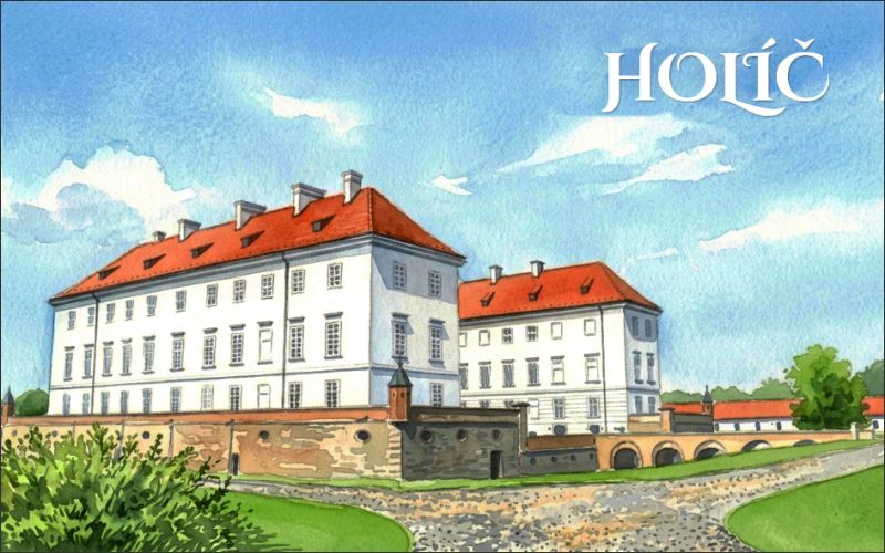 Zamek Holíč - akwarela I – Magnes żywiczny - obrazek 2