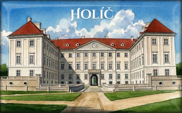 Zamek Holíč - akwarela II – Magnes żywiczny