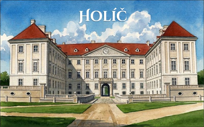 Zamek Holíč - akwarela II – Magnes żywiczny - obrazek 2